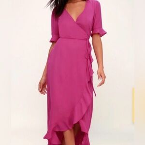 Fuscia Wrap Dress
